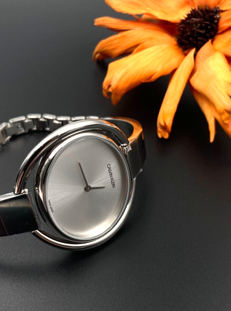 New Swiss Made CALVIN KLEIN Impetuous Quartz Silver Dial Ladies Watch