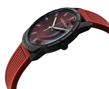 New Swiss Made CALVIN KLEIN Evidence Red Dial Men's Quartz Watch