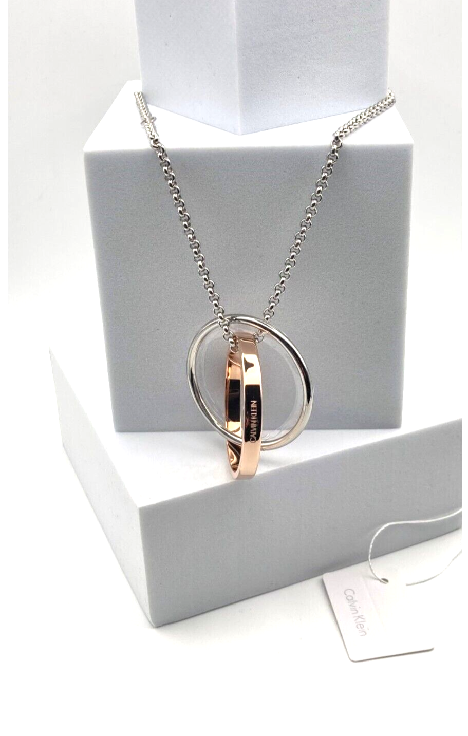 New CALVIN KLEIN COIL NECKLACE KJ63BP010100 - SILVER/ROSEGOLD