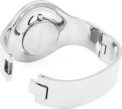 New Swiss Made CALVIN KLEIN Seamless White Dial Small Bangle Ladies Watch