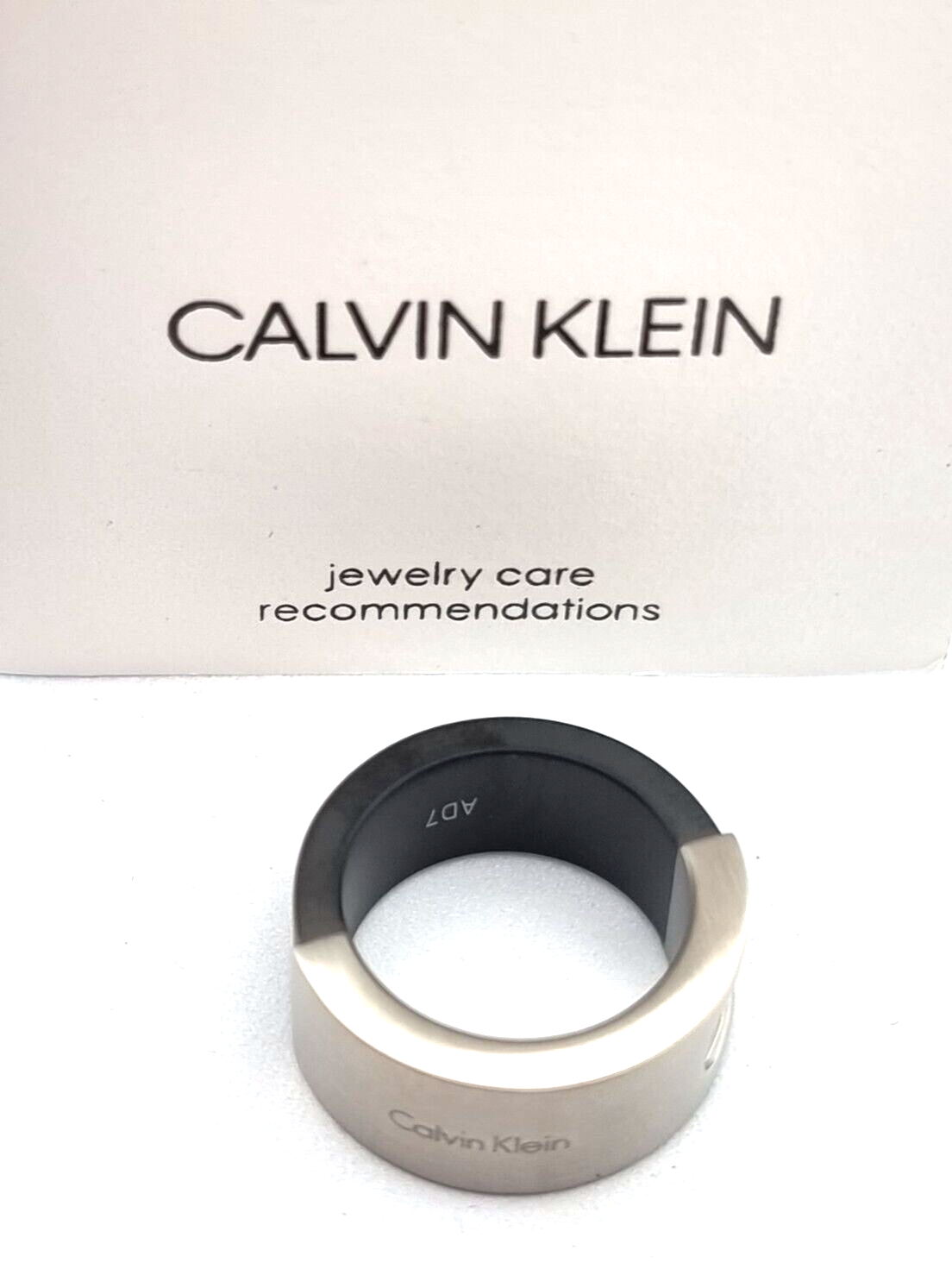 New CALVIN KLEIN RING MAGNET EDELSTAHL/SCHWARZ - Gr.  55