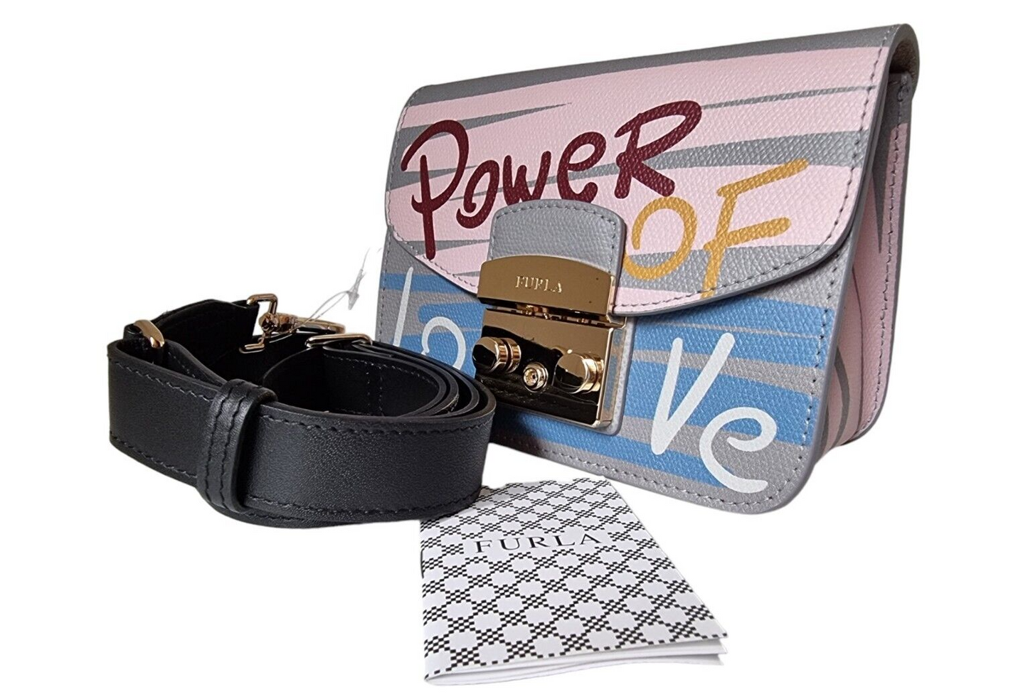 Neu FURLA METROPOLIS MINI UMHÄNGETASCHE – LIMITIERTE AUFLAGE – POWER OF LOVE