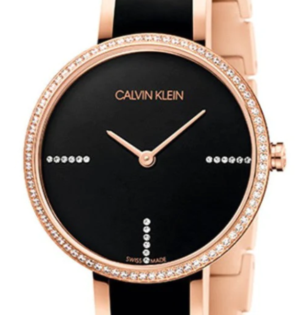 New Swiss Made CALVIN KLEIN Seduce Seduction Quartz Crystal Black Dial LadiesWat