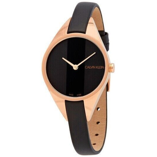 New Swiss Made CALVIN KLEIN Rebel Quartz Black Dial Ladies Watch