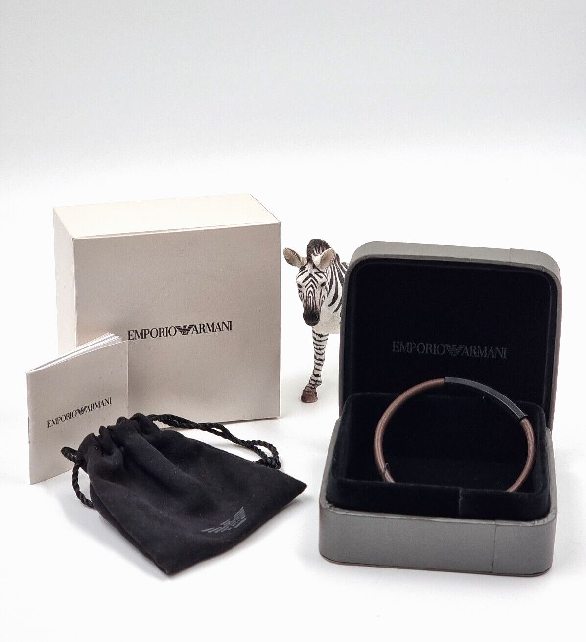 Neu EMPORIO ARMANI HERREN LEDERARMBAND EGS2404001 - BRAUN