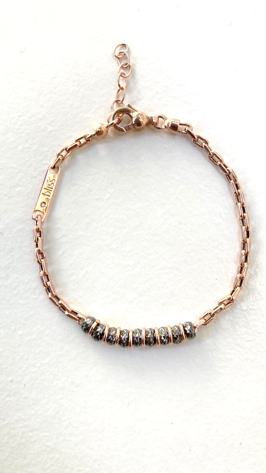 New BLISS Silver Stone Bracelet W/Diamond - Rose Gold