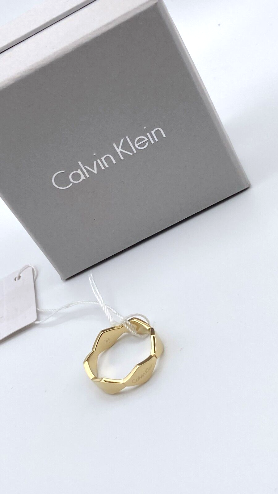 New CALVIN KLEIN SNAKE RING KJ5DJR100108 - GOLD - SIZE 57