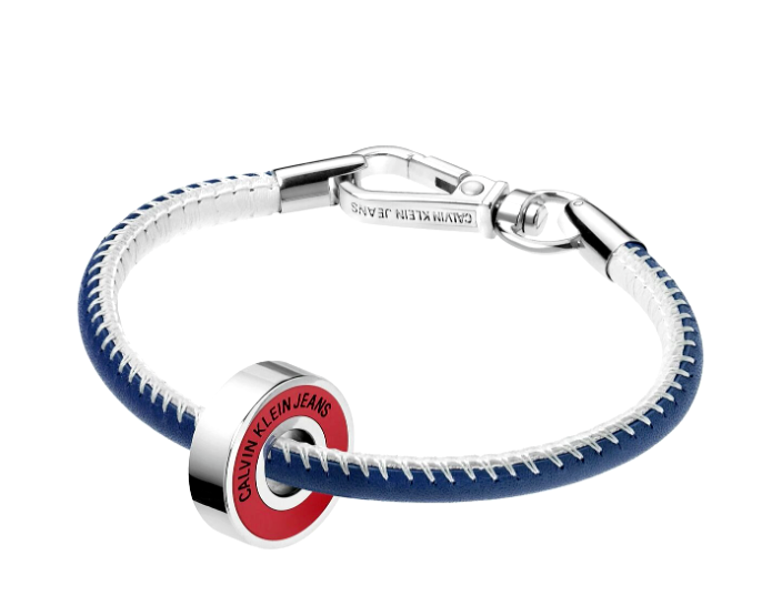 New CALVIN KLEIN JEANS KJJBRB09010L STAINLESS STEEL LEATHER BRACELET  - L