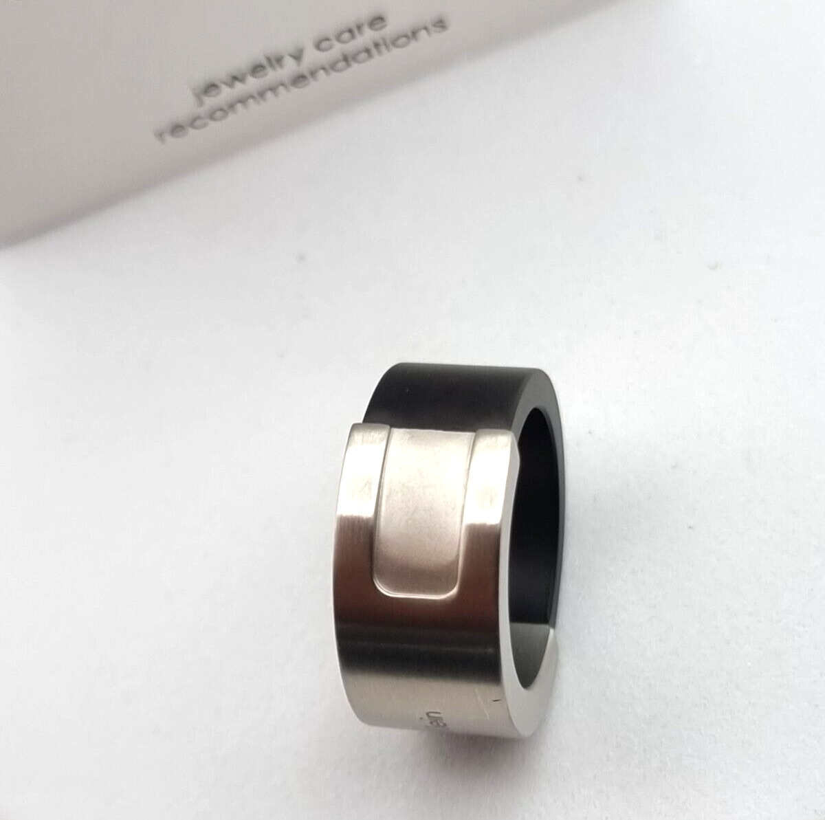 New CALVIN KLEIN RING MAGNET EDELSTAHL/SCHWARZ - Gr.  60