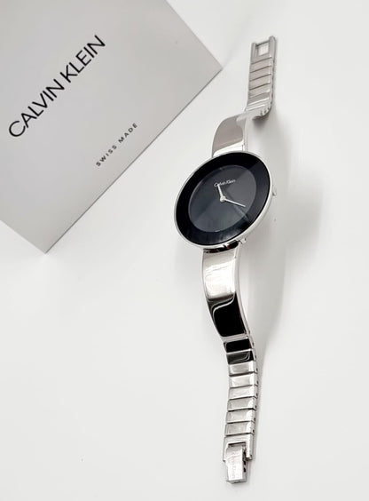 New Swiss Made CALVIN KLEIN Chic Quartz Black Dial Ladies Watch