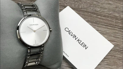 New Swiss Made CALVIN KLEIN Cheers Quartz Silver Dial Ladies Watch