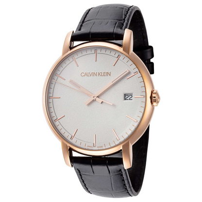 Neue, in der Schweiz hergestellte CALVIN KLEIN Minimal Quartz Herrenuhr mit silbernem Zifferblatt