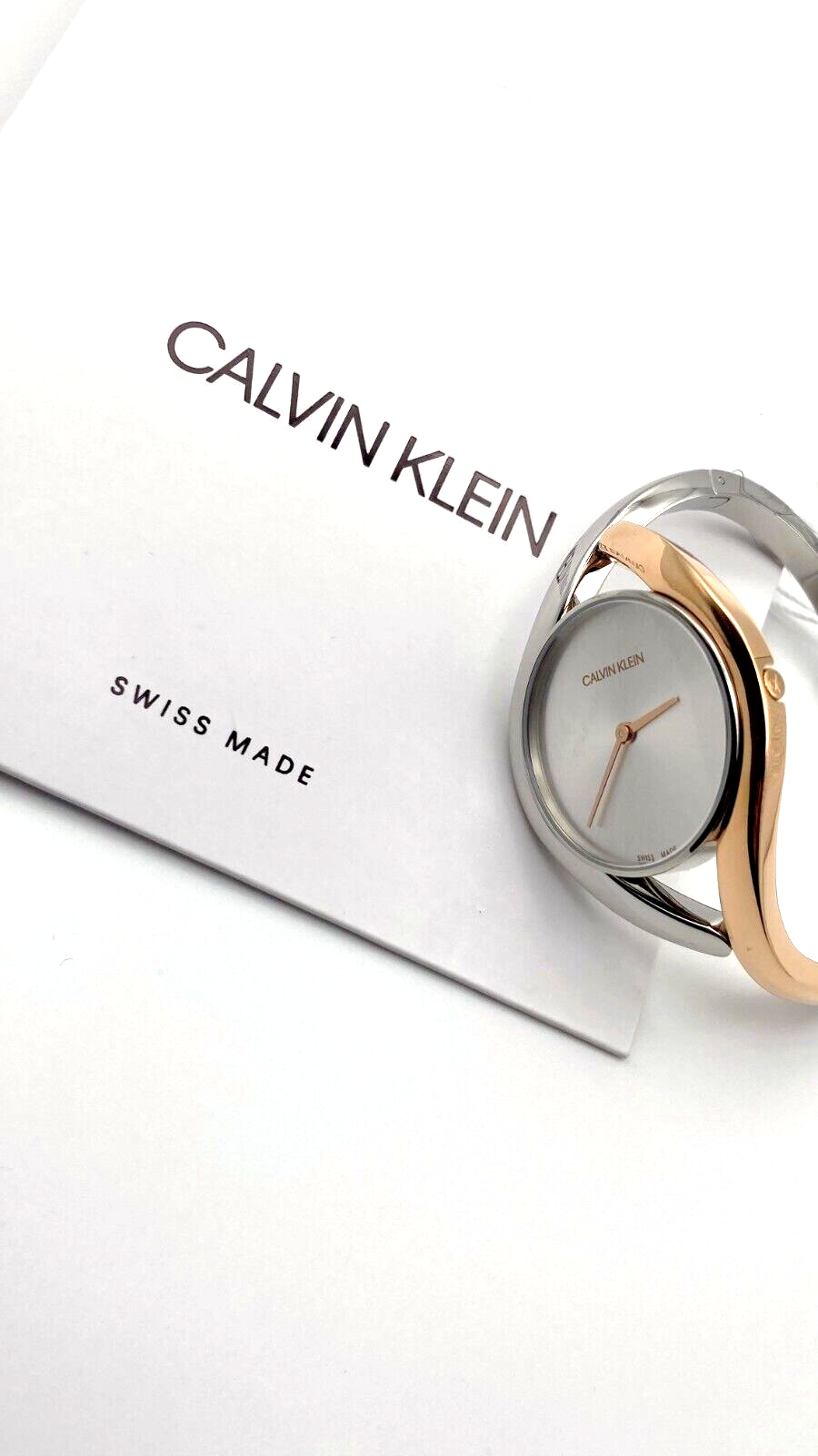 New Swiss Made CALVIN KLEIN Party Silver Dial Small Bangle Ladies Watch