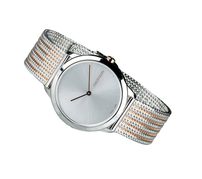 New Swiss Made CALVIN KLEIN Minimal Quartz Silver Dial Unisex Watch