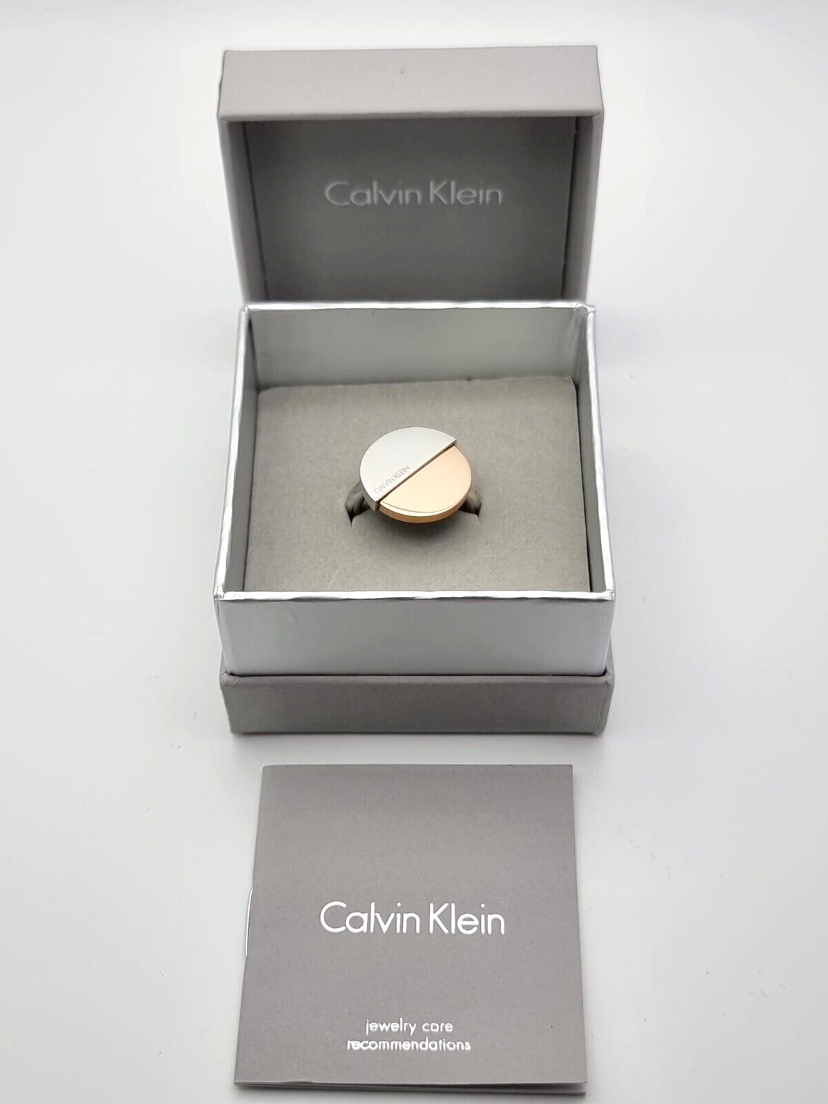 New CALVIN KLEIN SPICY KJ8RPR200106 STAINLESS STEEL RING - ROSE GOLD - SIZE 51