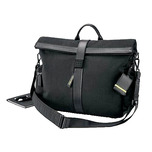 New BRIC´S MOLESKINE ROLL - TOP MESSENGER BAG - BLACK