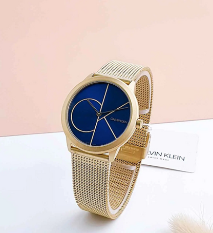 New Swiss Made CALVIN KLEIN Minimal Quartz Blue Dial Unisex Watch