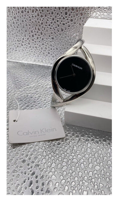 New Swiss Made CALVIN KLEIN Party Black Dial Small Bangle Ladies Watch