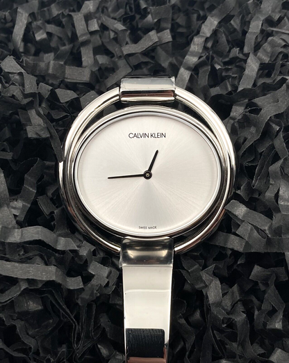 New Swiss Made CALVIN KLEIN Impetuous Quartz Silver Dial Ladies Watch