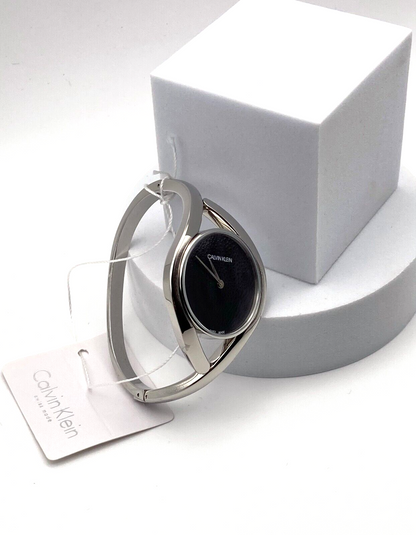 New Swiss Made CALVIN KLEIN Party Black Dial Small Bangle Ladies Watch