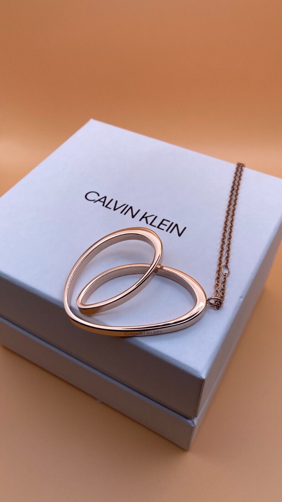 New CALVIN KLEIN WARM NECKLACE KJ5APN100200 - ROSE GOLD PVD