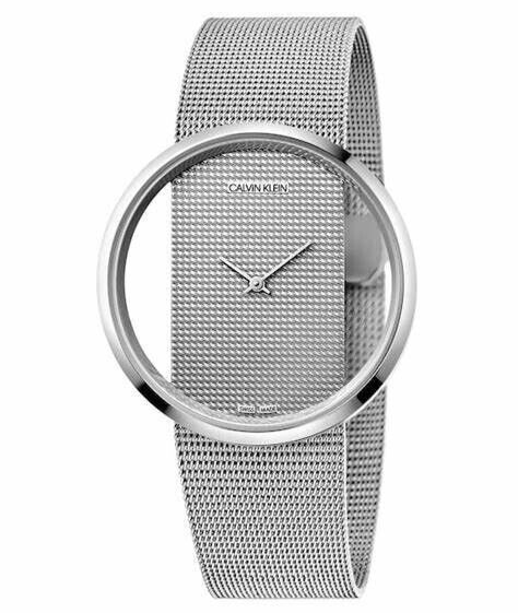 New Swiss Made CALVIN KLEIN Quartz Clear Dial Ladies Watch