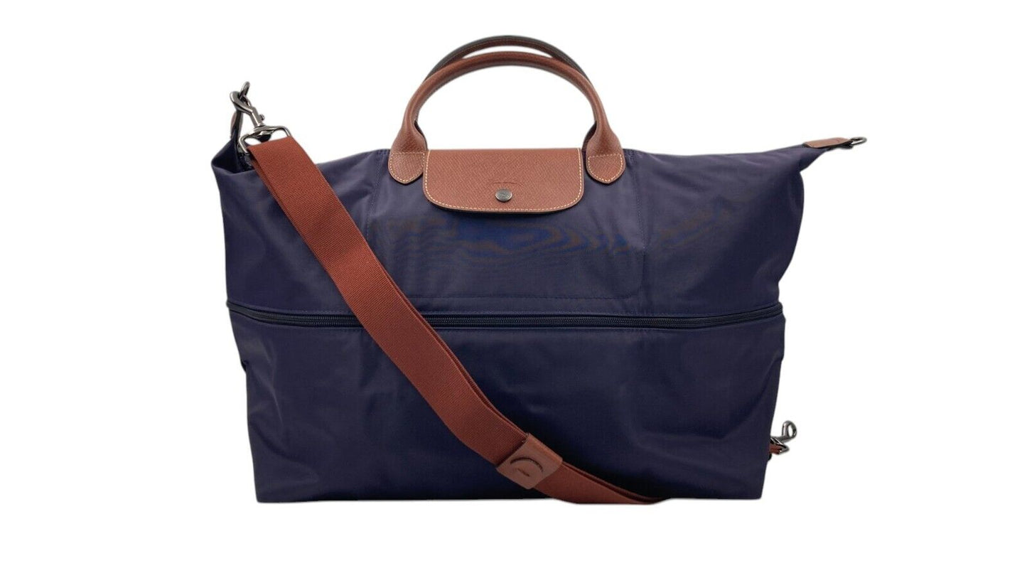 New LONGCHAMP LE PLIAGE EXPANDABLE TRAVEL BAG - LARGE - BILBERRY