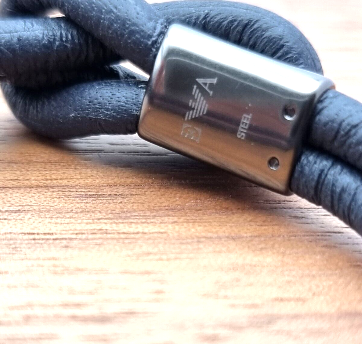 Neu EMPORIO ARMANI HERREN LEDERARMBAND EGS2214020 - BLAU