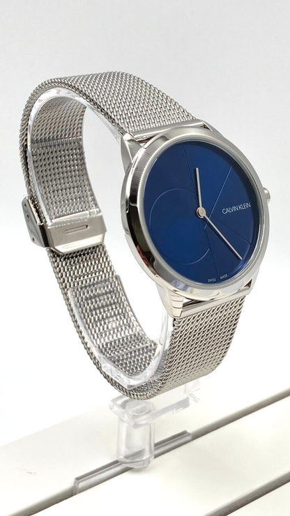 New Swiss Made CALVIN KLEIN MINIMAL QUARTZ BLUE DIAL LADIES Watch