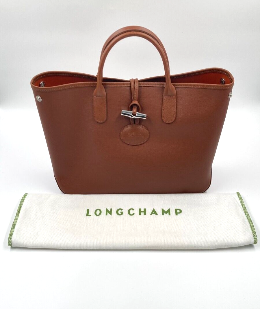 LONGCHAMP ROSEAU TOP HANDLE BAG LARGE - CARAMEL