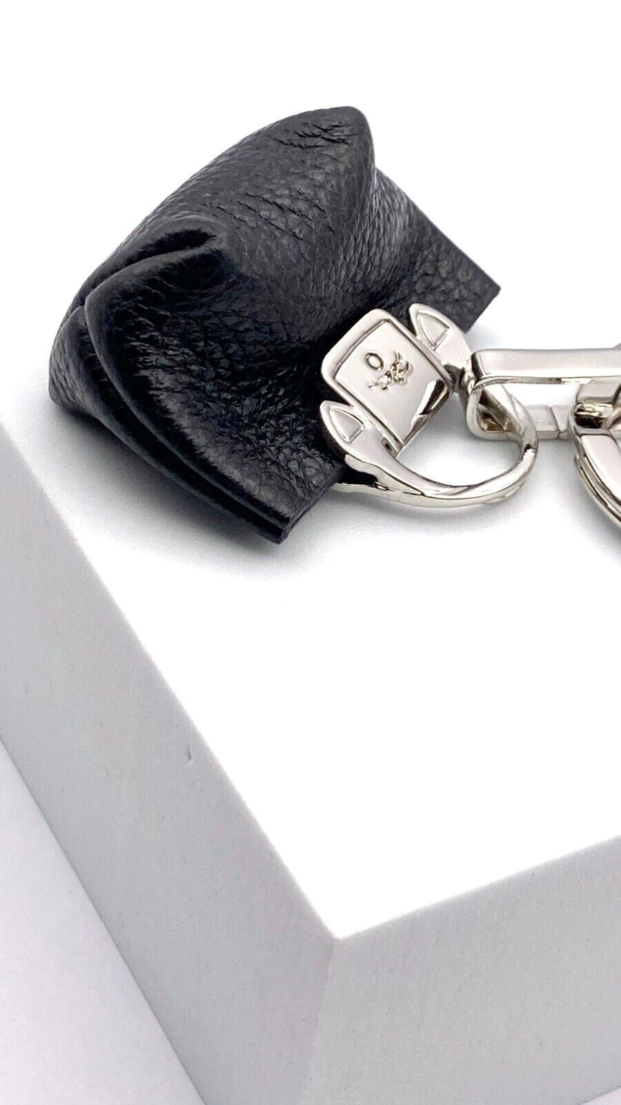 LONGCHAMP LE PLIAGE CUIR KEY CHAIN - BLACK