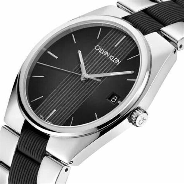 New Swiss Made CALVIN KLEIN Contra Quartz Black Dial Men's Watch