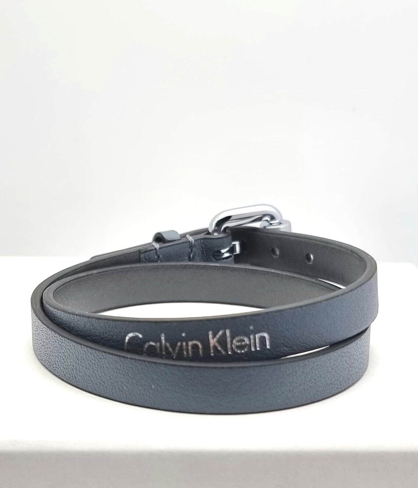 New CALVIN KLEIN ADVENTURE KJ5NAB79010M UNISEX LEATHER BRACELET - BLACK