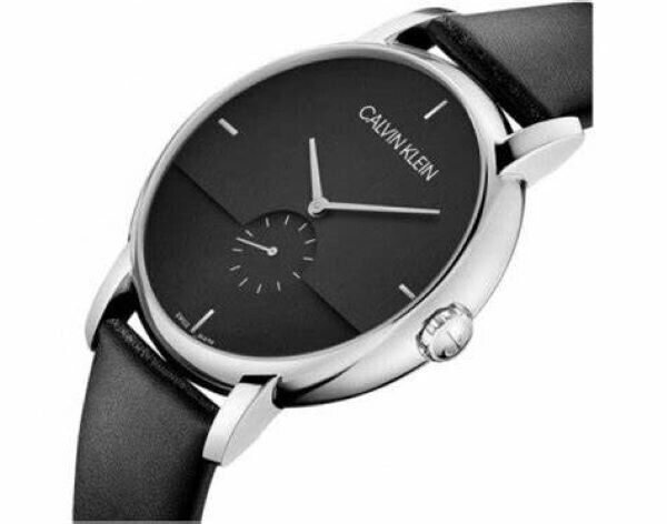 New Swiss Made CALVIN KLEIN Established Quartz Black Dial Men's Watch