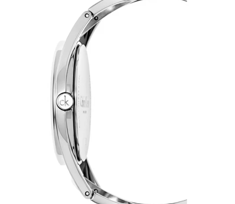 New Swiss Made CALVIN KLEIN Round Silver Dial Small Stainless Steel Ladies Watch