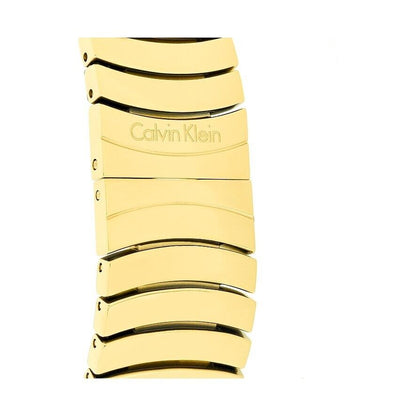 New Swiss Made CALVIN KLEIN Whirl Silver Dial Yellow Gold-tone Ladies Watch