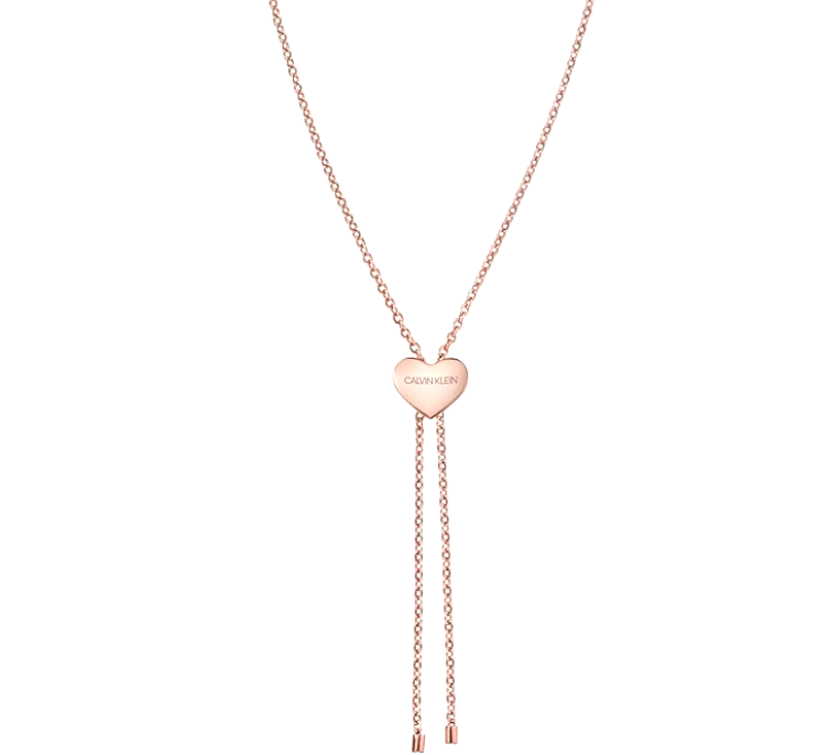 New CALVIN KLEIN SIDE KJ5QPN100300 STAINLESS STEEL NECKLACE - ROSE GOLD