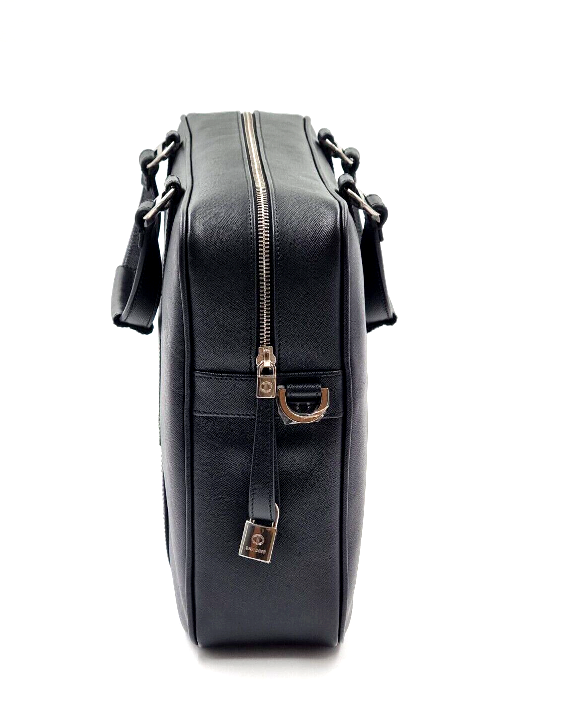 Neu DAVIDOFF LLG SAFFIANO LEDER ICON BUSINESS TASCHE 1 REISSVERSCHLUSS - SCHWARZ
