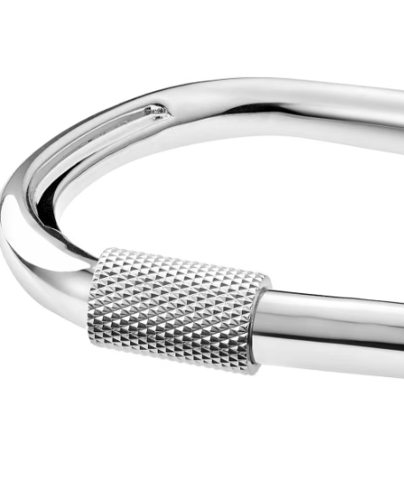 New CALVIN KLEIN JEANS FACE KJJHMD00010S STAINLESS STEEL BANGLE -  SILVER - S