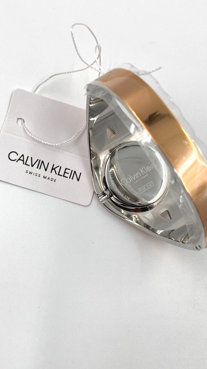 New Swiss Made CALVIN KLEIN Sensual Silver Dial Small Bangle Ladies Watch