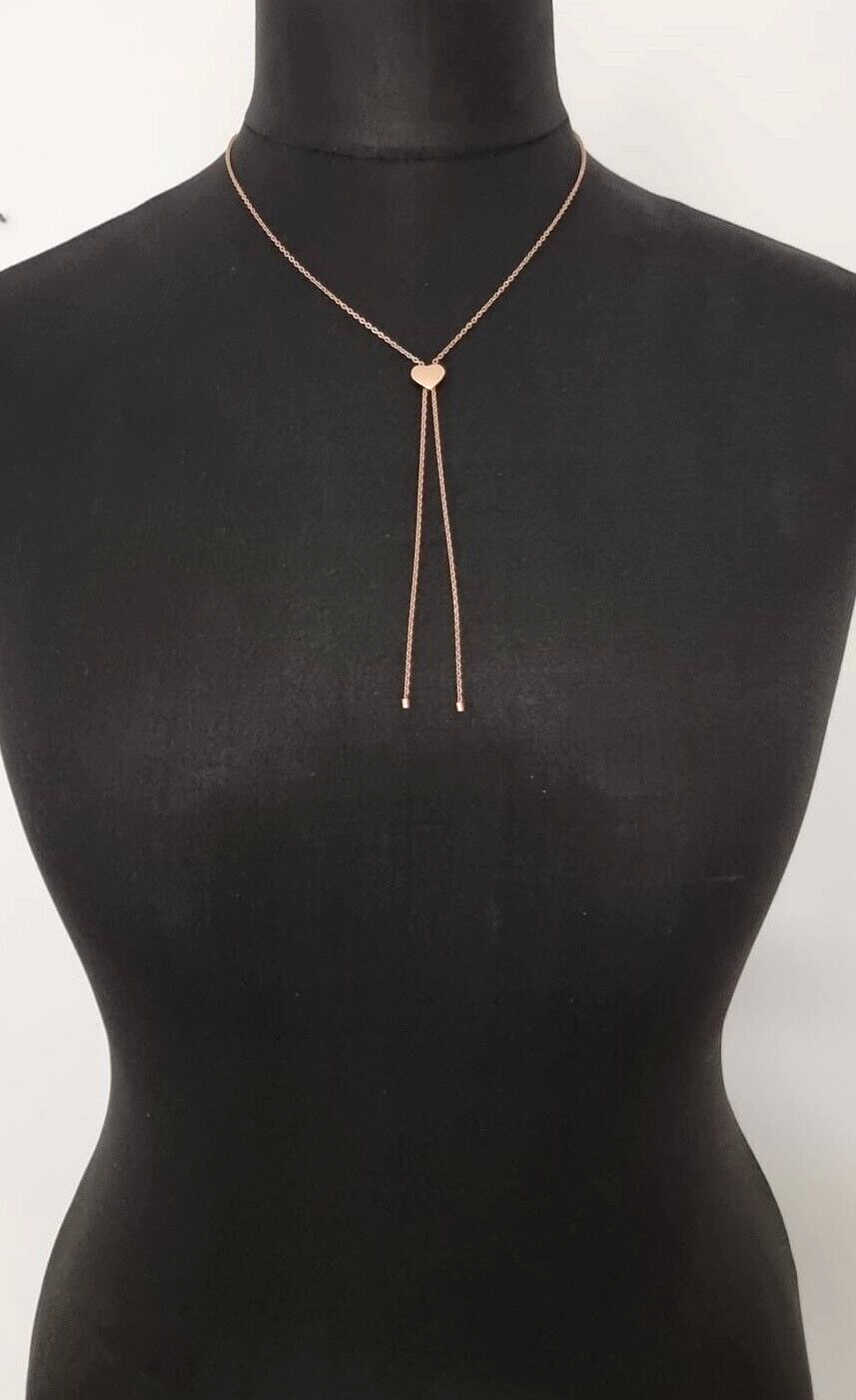 New CALVIN KLEIN SIDE KJ5QPN100300 STAINLESS STEEL NECKLACE - ROSE GOLD