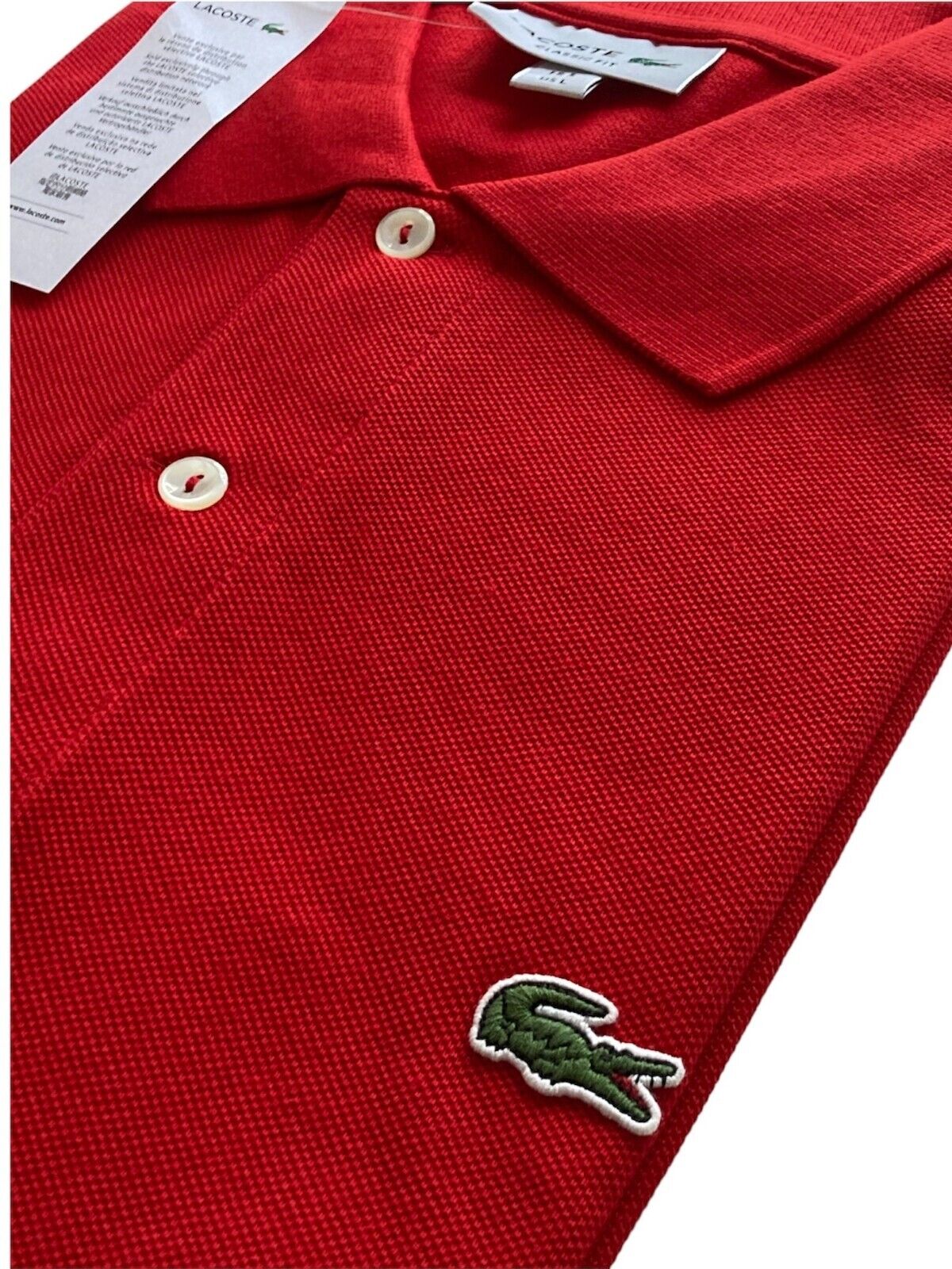 New LACOSTE CLASSIC FIT POLO SHIRT - RED - SIZE 5