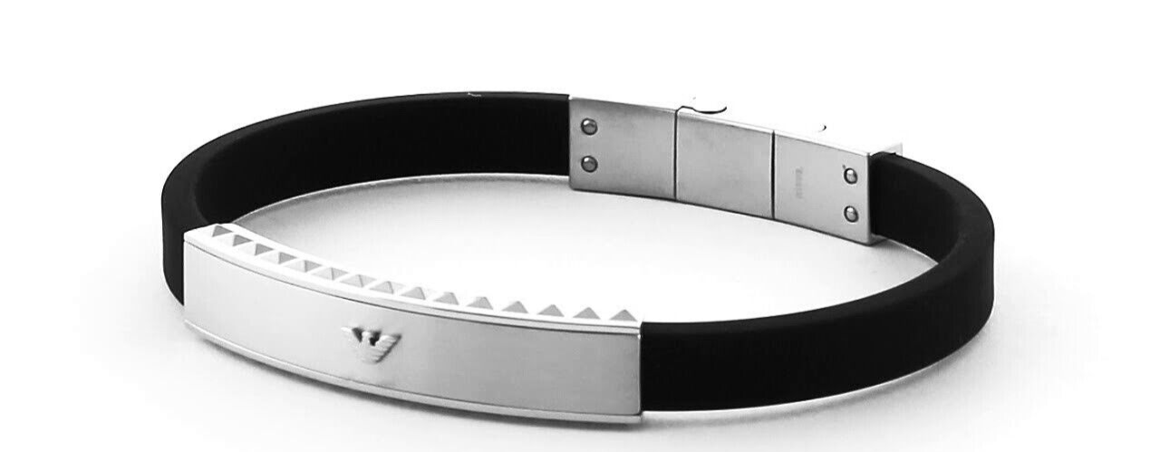 Neu EMPORIO ARMANI HERREN-OHRSTECKERARMBAND AUS EDELSTAHL - EGS1882040