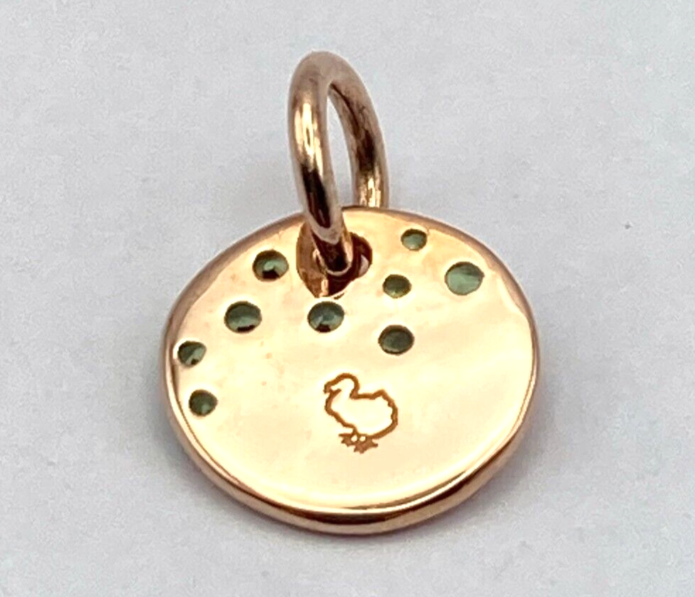 Neu DODO PRECIOUS TAG CHARM - 9kt GOLD/TSAVORITE STEINE