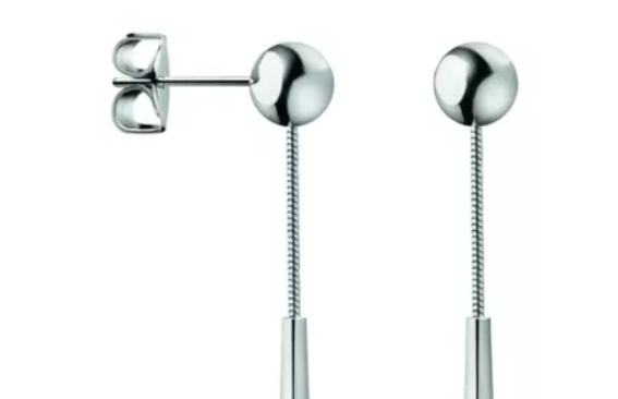 New CALVIN KLEIN ELLIPSE DROP EARRINGS KJ3QLE020100 - SILVER/BLUE