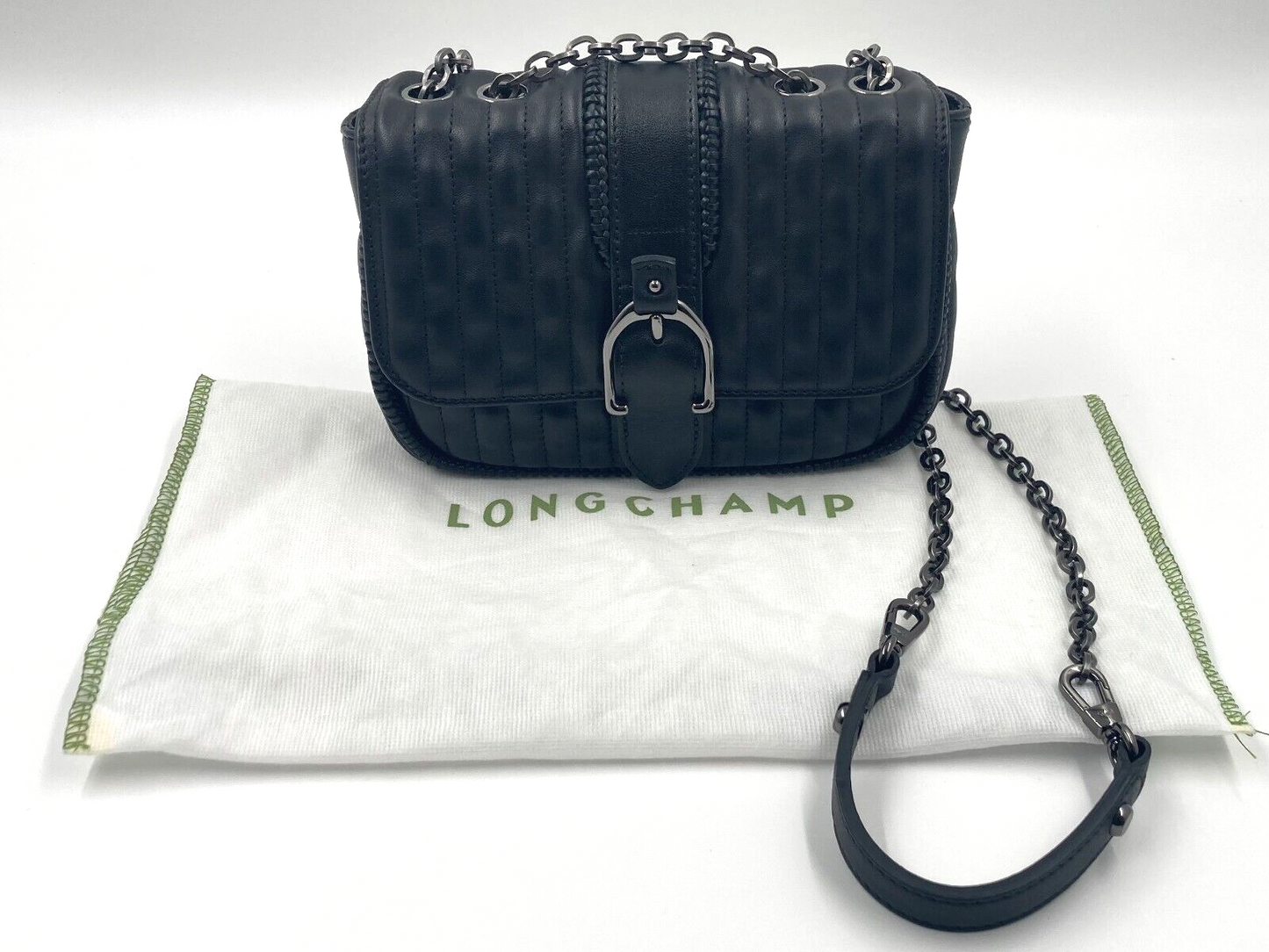 LONGCHAMP AMAZONE MATELASSE CROSS BODY - S - BLACK