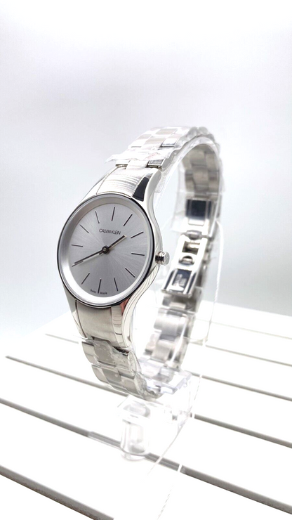 New Swiss Made CALVIN KLEIN Simplicity Quartz Silver Dial Ladies Watch