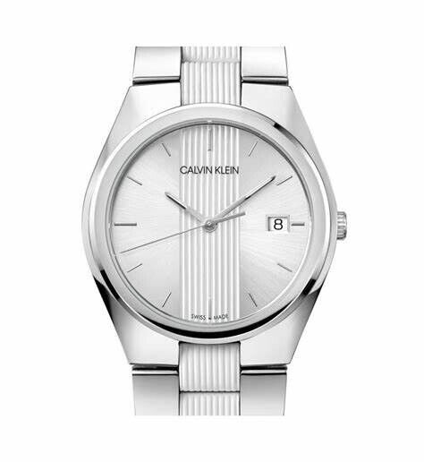 New Swiss Made CALVIN KLEIN Contra Quartz Silver Dial Ladies Watch