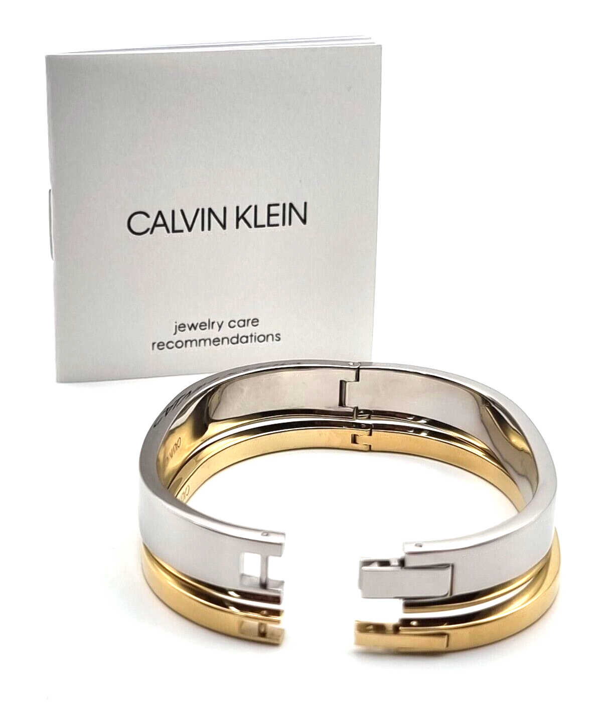 New CALVIN KLEIN ARMREIF SET HOOK SILBER/GELBGOLD - XS