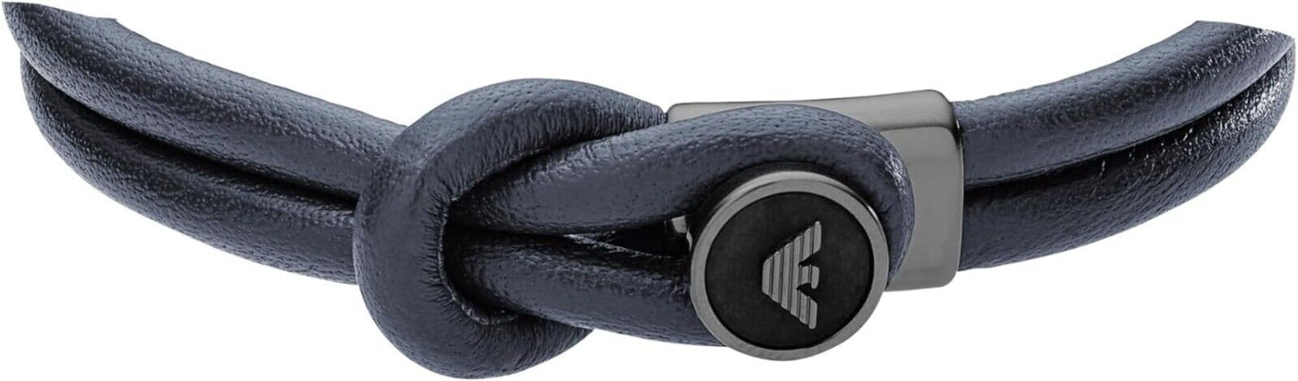 Neu EMPORIO ARMANI HERREN LEDERARMBAND EGS2214020 - BLAU